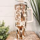  Cow Print Tumbler 40oz, Cow Print Travel Mug, Engraved Tumbler, Engraved Mug, Floral Tumbler, Full Wrap Tumbler, Cow Print Cup