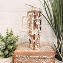  Cow Print Tumbler 40oz, Cow Print Travel Mug, Engraved Tumbler, Engraved Mug, Floral Tumbler, Full Wrap Tumbler, Cow Print Cup