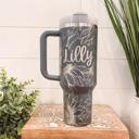  Sunflower Tumbler 40oz, Sunflower Travel Mug, Engraved Tumbler, Engraved Mug, Floral Tumbler, Full Wrap Tumbler, Copper and Cream Cup