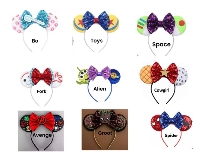 Mouse Ears | Multiple Styles | Theme Park Merch | Character Ears Headband | Mouse Ears Dress Up Theme Park Accessories