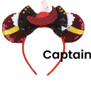 Captain Mouse Ears | Multiple Styles | Theme Park Merch | Character Ears Headband | Mouse Ears Dress Up Theme Park Accessories