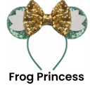 Frog Princess Mouse Ears | Multiple Styles | Theme Park Merch | Character Ears Headband | Mouse Ears Dress Up Theme Park Accessories