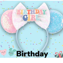 Birthday Mouse Ears | Multiple Styles | Theme Park Merch | Character Ears Headband | Mouse Ears Dress Up Theme Park Accessories