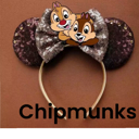 Chipmunks Mouse Ears | Multiple Styles | Theme Park Merch | Character Ears Headband | Mouse Ears Dress Up Theme Park Accessories