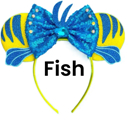 FIsh Mouse Ears | Multiple Styles | Theme Park Merch | Character Ears Headband | Mouse Ears Dress Up Theme Park Accessories