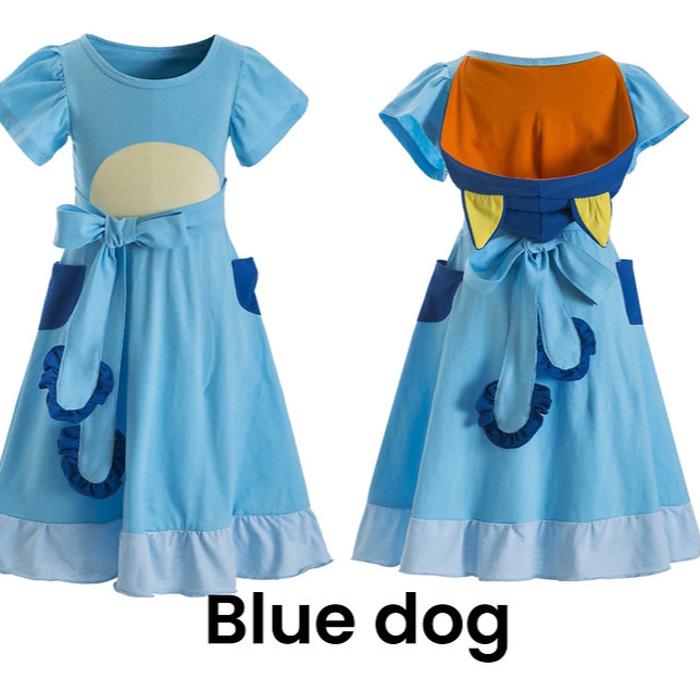 Blue Character Dress | Theme Park Merch | Theme Park Apparel | Play Dress Costume Kids Dresses Dress Up Pretend Play