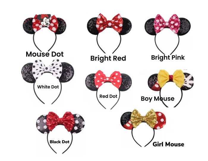 Mouse Ears | Multiple Styles | Theme Park Merch | Character Ears Headband | Mouse Ears Dress Up Theme Park Accessories