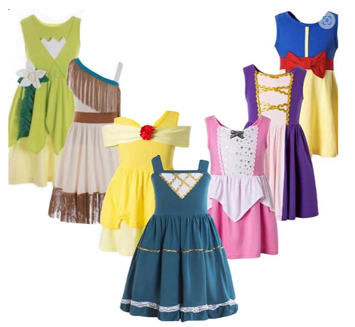 Theme Park Dress | Multiple Styles | Princess Character Dress | Play Dress | Costume | Theme Park Merch |Kids Dresses Dress Up Pretend Play