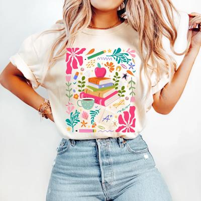 Comfort Colors Boho Teacher Tee- End of Year Teacher Gift, Book Lovers Gift
