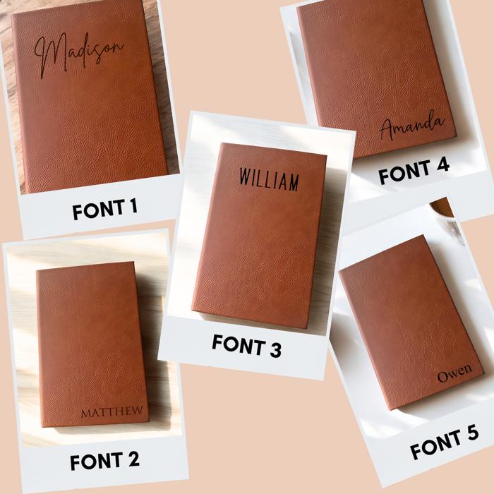 Personalized Journal  -  Custom Name Notebook - Choose from 5 different fonts! 