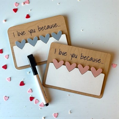 I Love You Because Reusable Dry Erase Board for Kids - Valentine's Day Gift for Kids