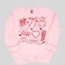  Valentine Doodle Bow Sweatshirt