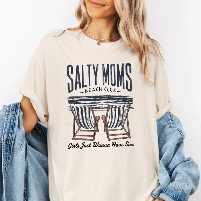Salty Moms Beach Club Tee | Summer Tee | Girls Just Wanna Have Fun Shirt