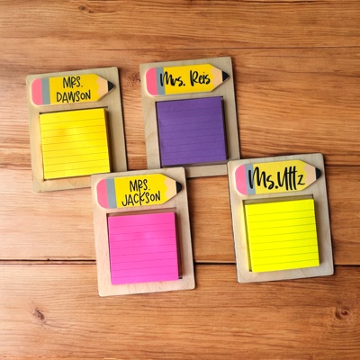 Personalized Teacher Sticky Note Holder