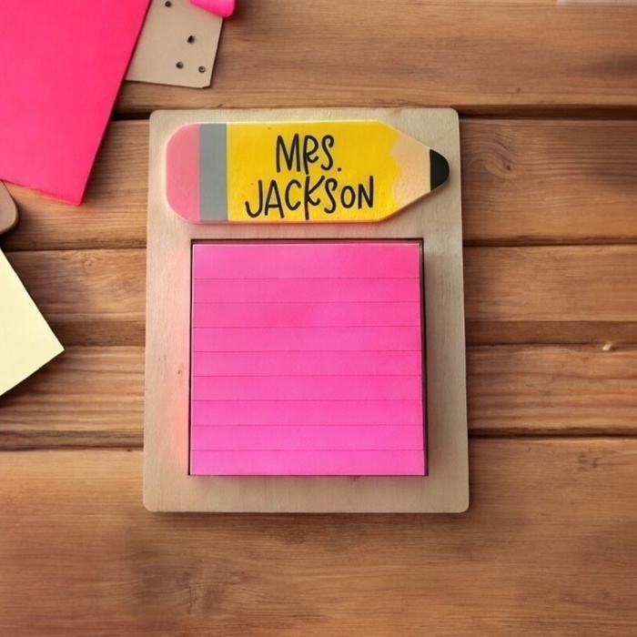 Personalized Teacher Sticky Note Holder