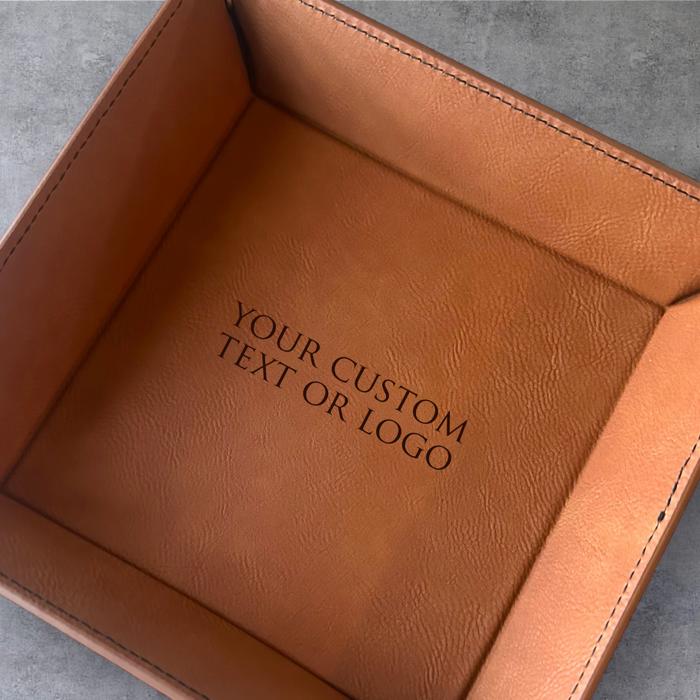 Custom Vegan Leather Organizer Valet Tray, Personalized Catch All Tray, By the door caddy