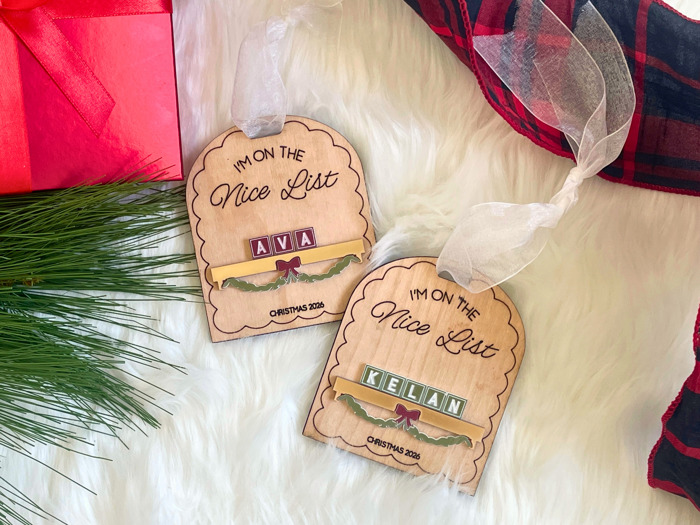 Personalized Nice List Name Christmas Ornament