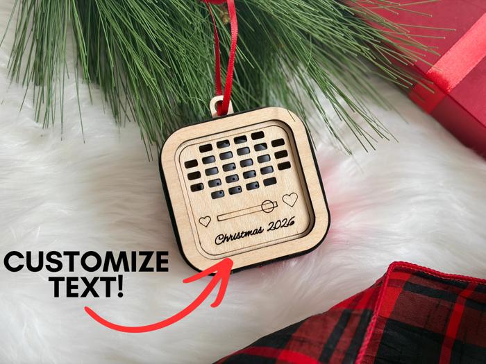 Voice Recorder Personalized Christmas Ornament, Holiday Memory Gift