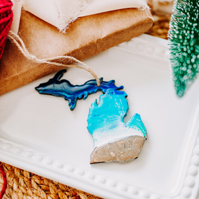 Michigan Coastal Christmas Ornament