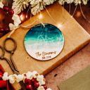  Personalized Beach Christmas Ornament, Engagement Gift, New Last Name Ornaments