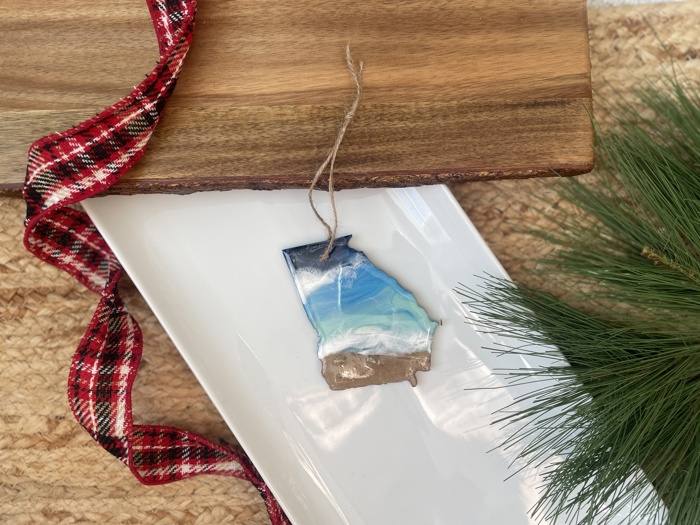 State Shaped Beach Theme Christmas Ornament
