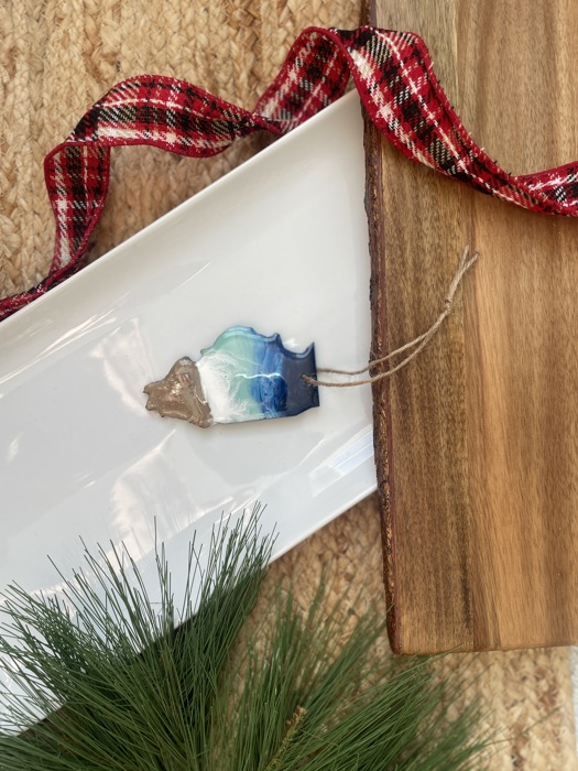 State Shaped Beach Theme Christmas Ornament