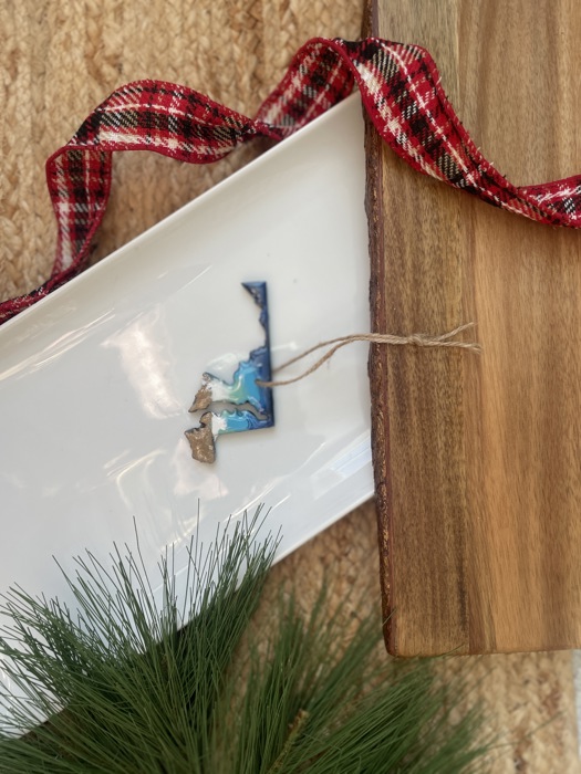 State Shaped Beach Theme Christmas Ornament