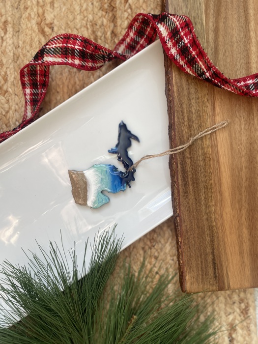 State Shaped Beach Theme Christmas Ornament