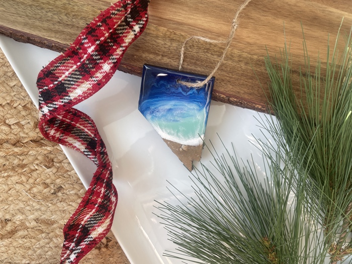 State Shaped Beach Theme Christmas Ornament