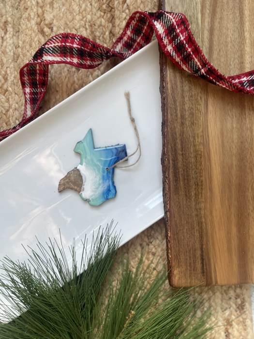 State Shaped Beach Theme Christmas Ornament