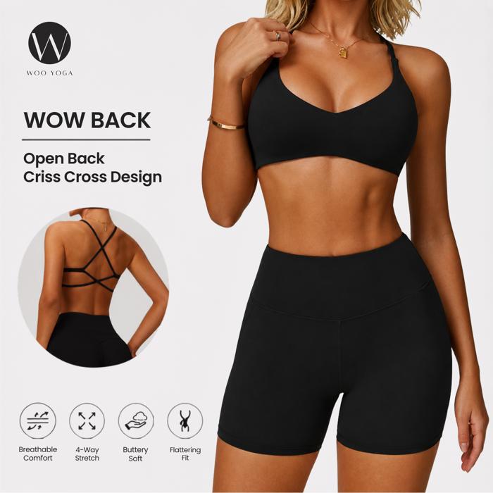 WOO YOGA Criss Cross Sports Bra
