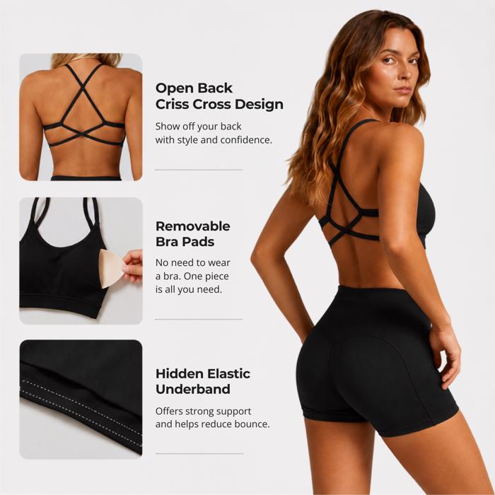 WOO YOGA Criss Cross Sports Bra
