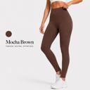 Brown Small WOO YOGA High Waist Built-In Underwear Legging