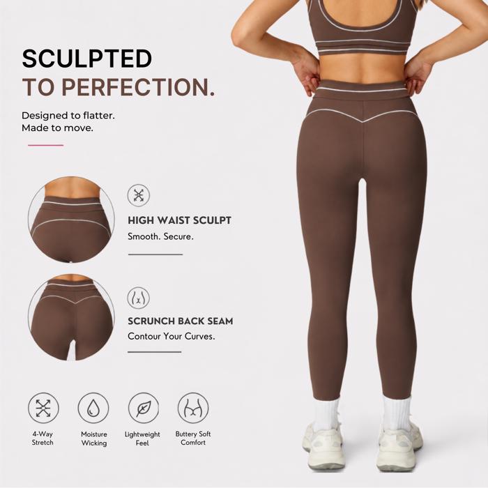 WOO YOGA Open back Contrast Trim Activewear Set