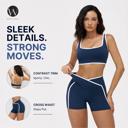  WOO YOGA Contrast Trim Workout Matching Set