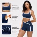  WOO YOGA Contrast Trim Workout Matching Set