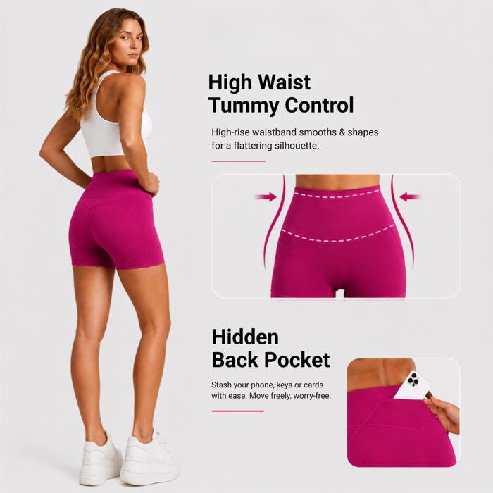 WOO YOGA Built In Liner Workout Shorts