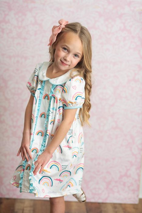 Rainbow Collared Dress