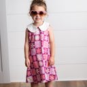 M Purple Retro Floral Dress