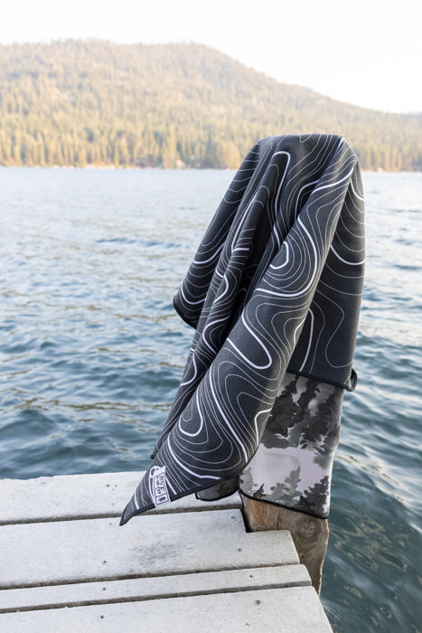Black Terrain Beach Towel