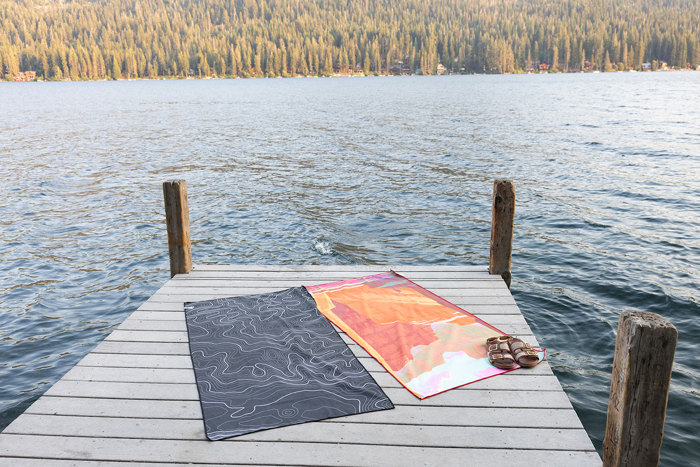 Black Terrain Beach Towel