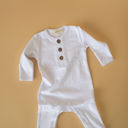 0-3M White 3 Button Sleeper