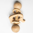 Elephant Beige Wooden Rattle with Animal