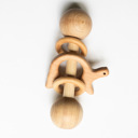 Turtle Beige Wooden Rattle with Animal