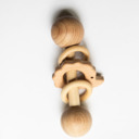 Hedgehog Beige Wooden Rattle with Animal