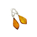  Baltic Amber Semi Faceted Drop Earrings On Hooks
