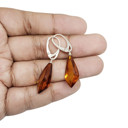  Baltic Amber Semi Faceted Drop Earrings On Hooks