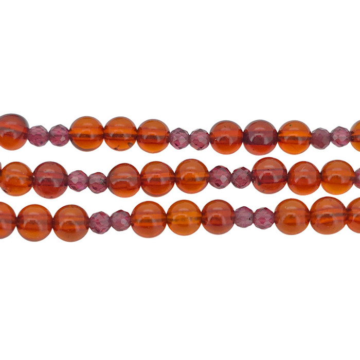 Amber  Garnet Lady Cameo Necklace 20