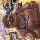  Chinese Maitreya Buddha Wood Carving Sculpture Laughing Buddha Statue for Happiness, Wealth & Good Fortune Home décor