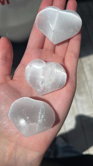 SELENITE Crystal Hearts